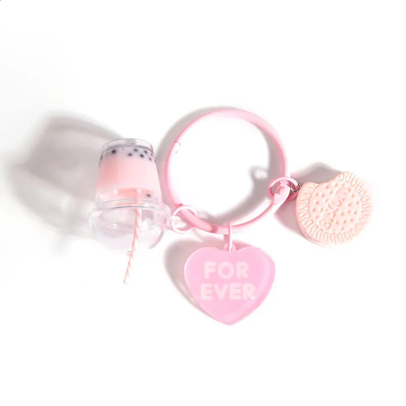 Schlüsselanhänger, niedliche Schlüsselanhänger, Eiscreme, Bubble Tea, Keks, rosa, Freundschaft für Freundin, Frauen, Mädchen, Handtasche, Geschenk, Schmuck 231118