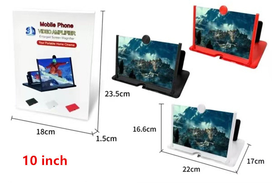 10 12 インチ折りたたみ電話ホルダースクリーン拡大鏡放射線保護 3D HD ビデオアンプブラケット