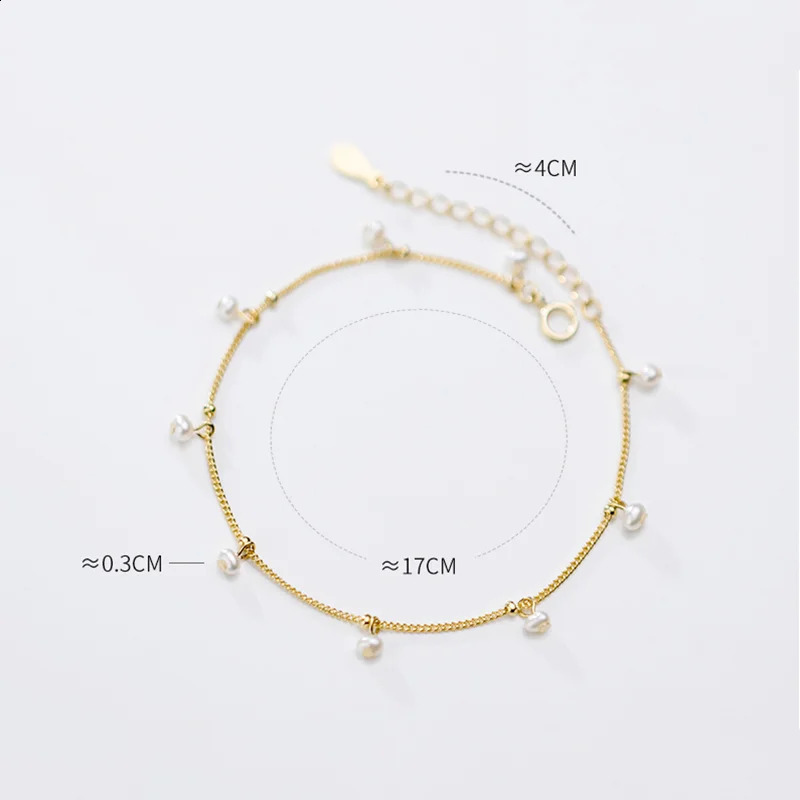 Chaîne WANTME minimaliste coréen réel 925 en argent Sterling baroque perle Punk lien chaîne bracelet à breloques pour les femmes adolescent fête bijoux cadeau 231118