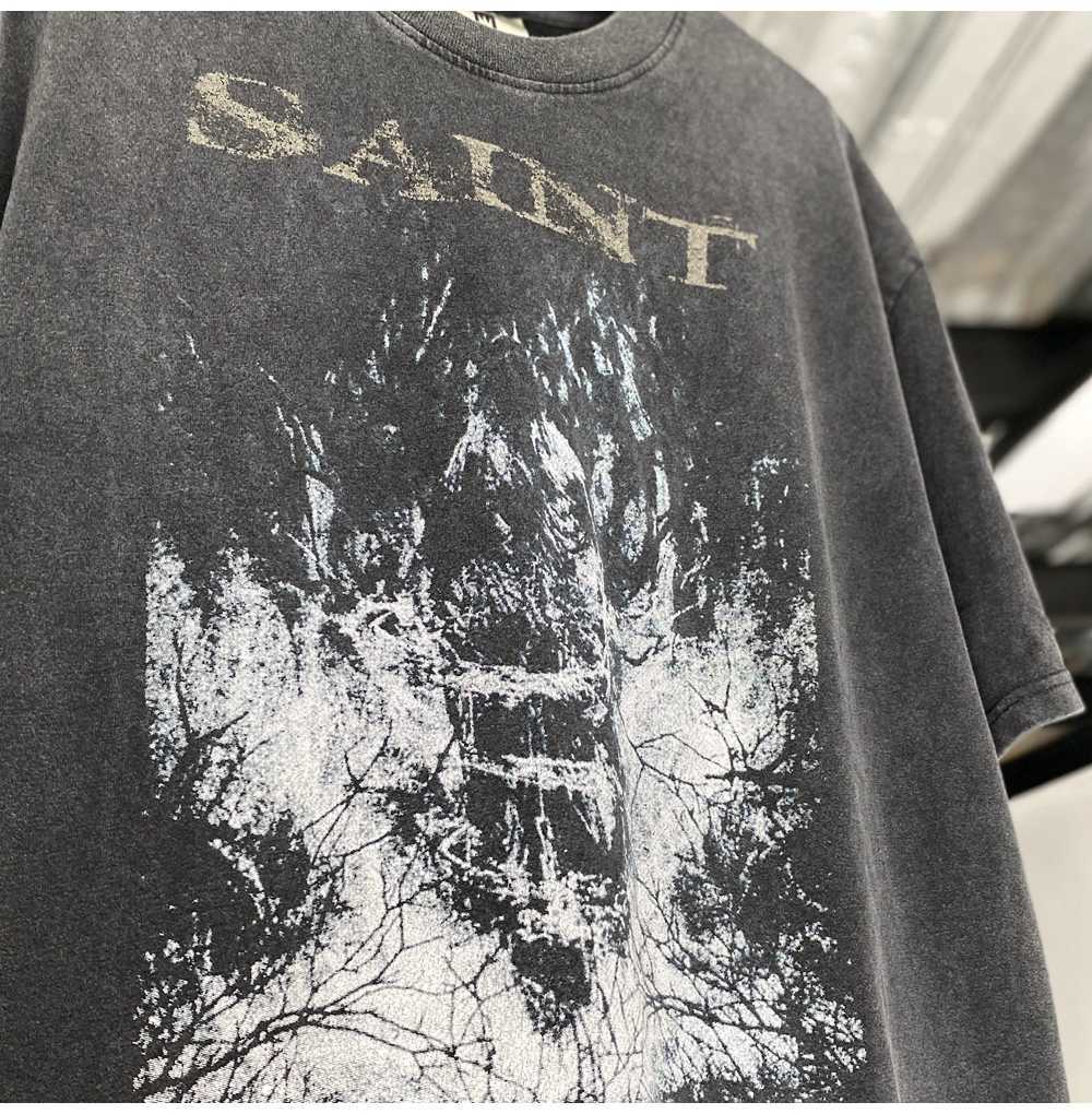 Men's T-Shirts JERRY SAINT MICHAEL 23SS Men Women T Shirt Washed Distress Vintage Hip Hop High Street Casual Oversized Short Sleeve Tees