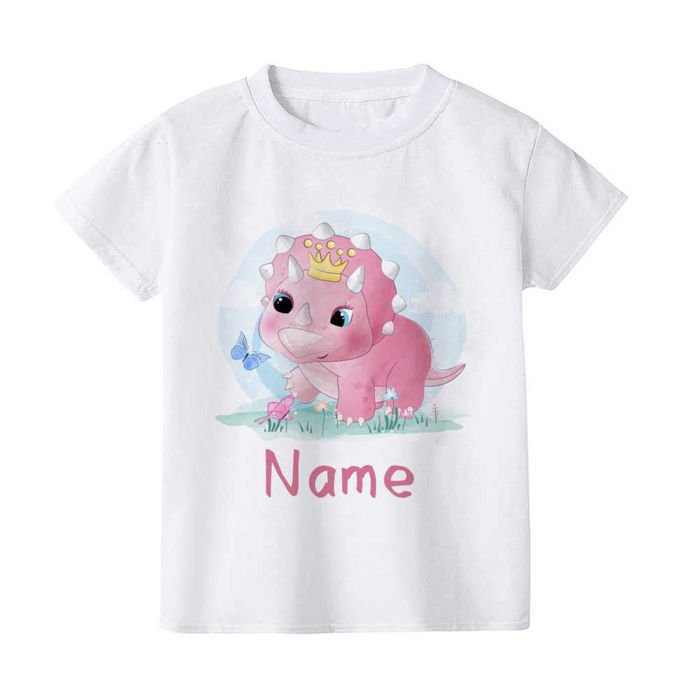 T-shirts Personnalisé Enfant Dinosaure T-Shirt Nom Personnalisé Enfants Vêtements Top Tee Enfant Mignon Cadeau D'anniversaire T-shirt Bébé Toddler Dinosaure Chemises P230419