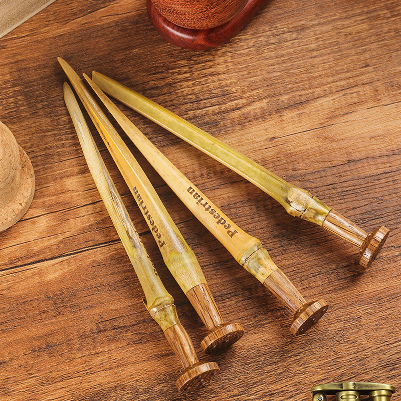 Smoking Pipe Tool, bamboo whip, pressure rod, pipe, pressure rod, handmade bamboo joint, natural solid wood hollow, imitation flameout accessory