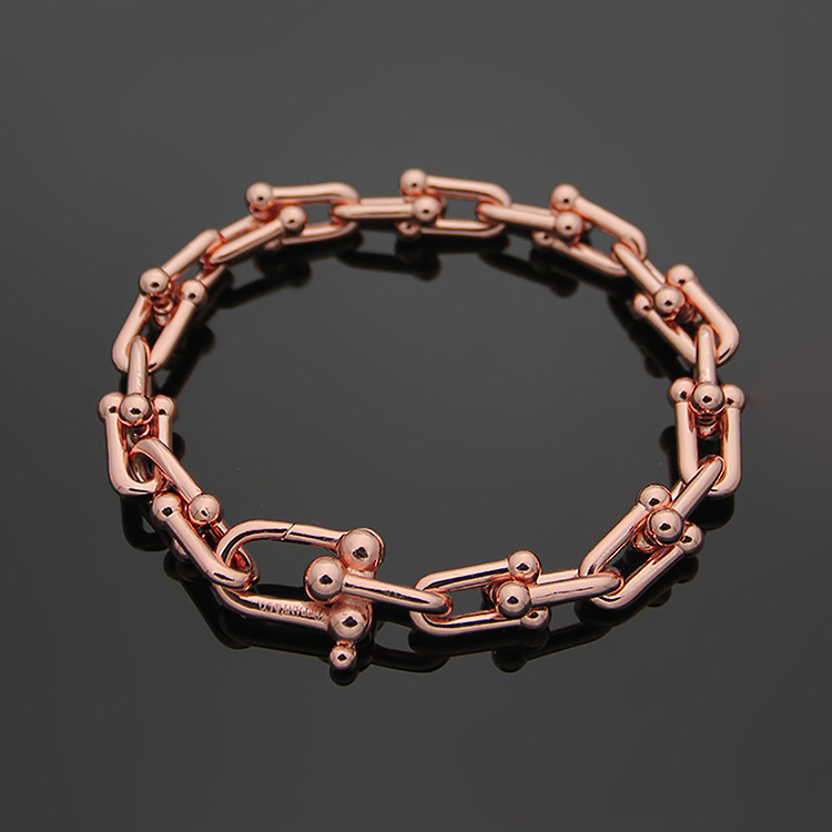 Bracelet de Tennis en acier et titane, chaîne en forme de bracelet, or 18 carats, commerce extérieur pour hommes et femmes, offre spéciale