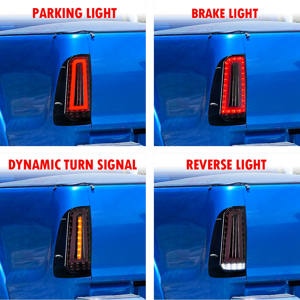 Toyota Hilux 20 05-20 15 LED Dyn​​amic Turn Signal Parking Lights Brake Reverse Taillightsの車改造テールライト