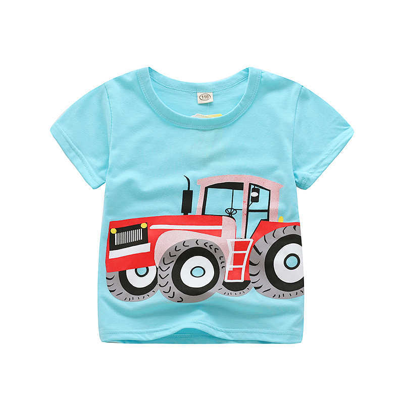 T-shirt V-TREE Summer Baby Boys T Shirt Cartoon Car Print Cotton Tops T Shirt ragazzi Bambini Bambini Outwear Abbigliamento Top 2-8 anni P230419