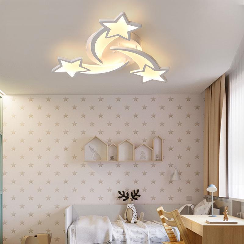 Scandinavische stijl creatieve led-plafondverlichting slaapkamer kinderen meteoor romantische trouwzaalverlichting woonkamer sfeervolle kroonluchter