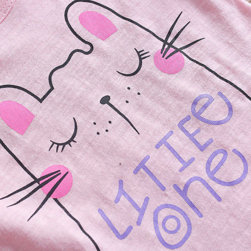 Футболки для девочек летняя футболка с коротким рукавом чистый ватный мультипликационный рисунок детская круглая шея детская летняя рубашка P230419