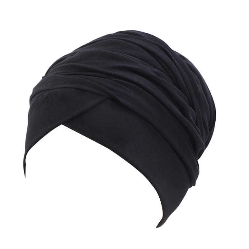 pannband kvinnor bomull elastisk huvudduk stretch pannband långt svanshuvud wrap motorhuv indian hatt muslimska headcover damer hår tillbehör y23