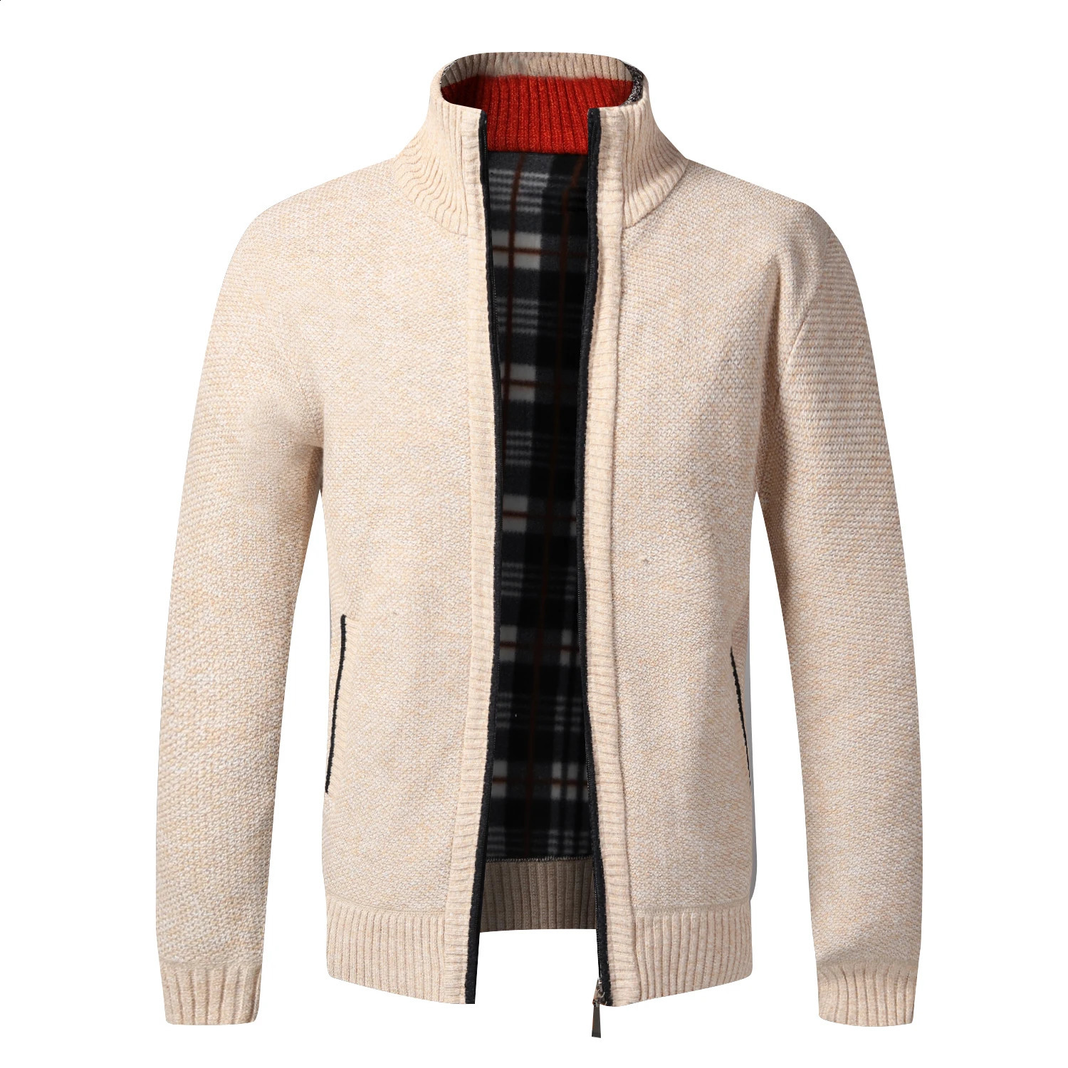 Pulls pour hommes Automne Hiver Cardigan chaud Hommes Polaire Full Zip Vestes Slim Fit Marque de luxe Pull tricoté Manteau American Jersey 231118