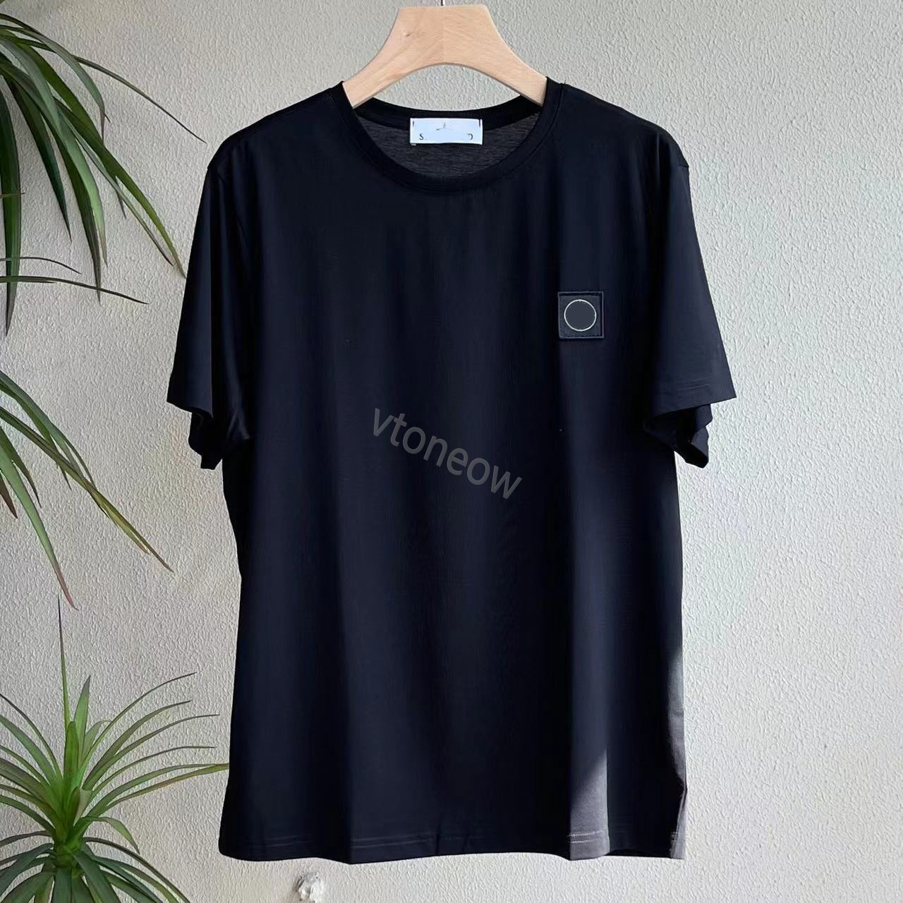 Homens de cor sólida pedras camiseta bordado designer Tops Stones ilha t camisa moletom bússola braçadeira algodão solto tees pulôver PEDRA moletom com capuz verão curto