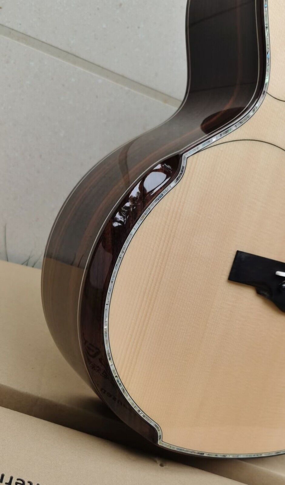 STANSEN 38 pouces guitare acoustique en épicéa massif pan coupé corps en palissandre