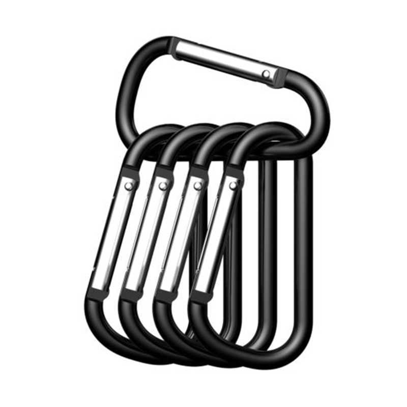 CARABINERS 50/ZILVEREN / ZWART ALUMINIUM CARABINER Spring riem Key Chain Aluminium Legering Carabiner voor toetsen Camping Tools P230420