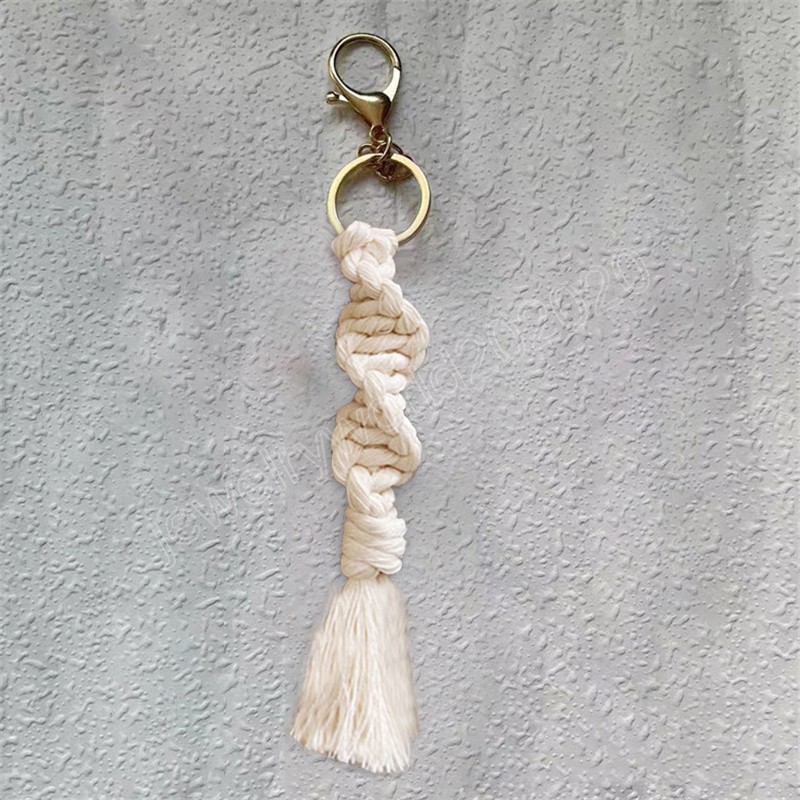 Handmade Woven Keychain For Women Girls Boho Style Tassel Rope Keyring Car Bag Key Pendant Strap Accessorie Fashion Party Gift