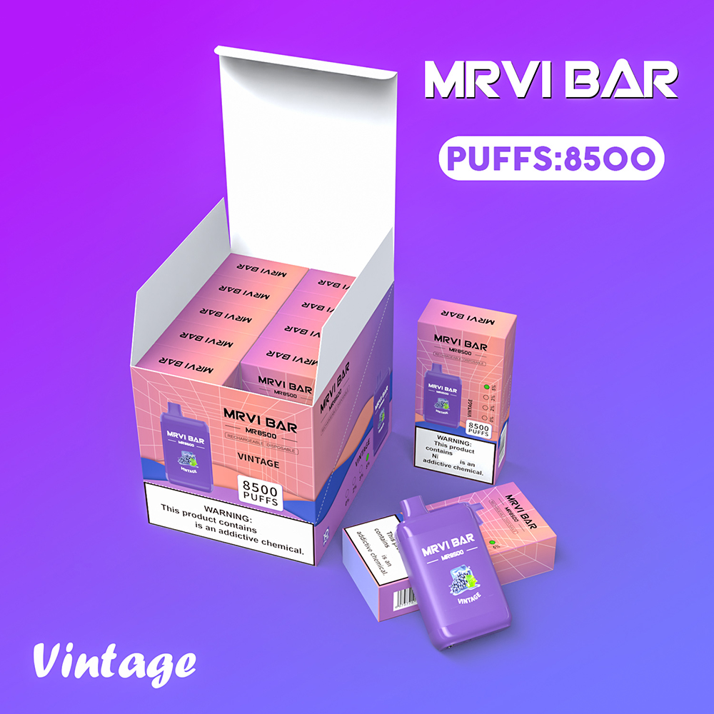 Original MRVI -bar 8500 puffar engångsvapen penna e -cigarett med laddningsbar 650mAh batteri Förfylld 16 ml POD ELF BARS Kit