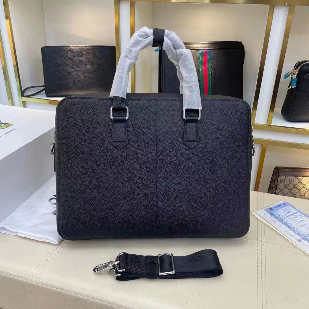 New Men Shoulder Briefcase Leather Designer Handbag Business Plaid Laptop Bag Messenger Bags Totes Mens Lage Computer Handbags Double Layer Zipper 39cm