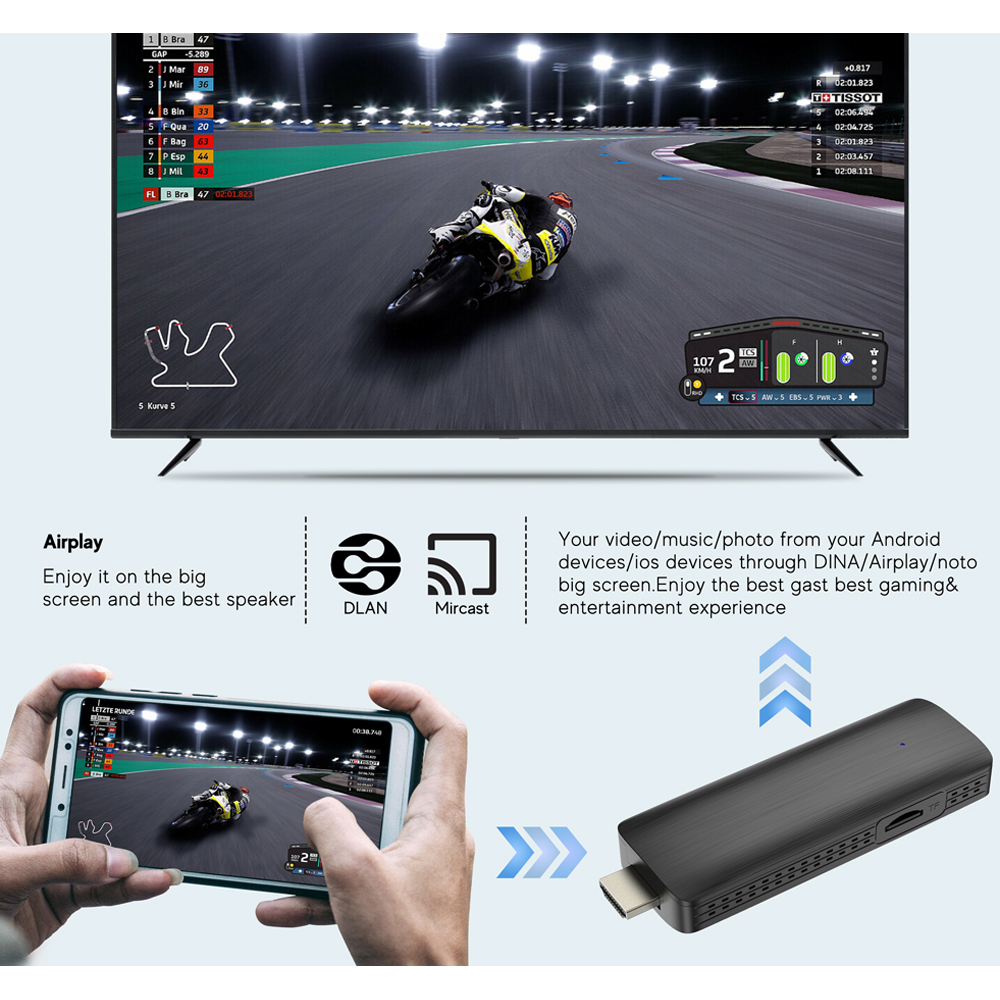 20 шт. Android 10 TV Stick 1 ГБ 8 ГБ Allwinner H313 4K 2,4G 5G Wi-Fi четырехъядерный медиаплеер