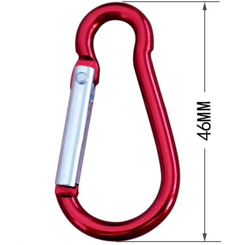 carabiners ملونة ألومنيوم سبيكة R على شكل carabiner سلسلة مفاتيح الخطاف الربيع المفاجئة مقطع التخييم المشي لمسافات طويلة ملحقات السفر p230420