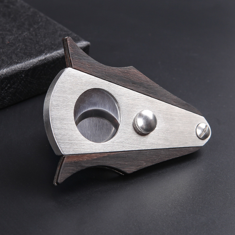 Smoking Pipes Sandalwood cigar knife, cigar cutter, double-edged stainless steel, Cuban cigar accessory tool, portable