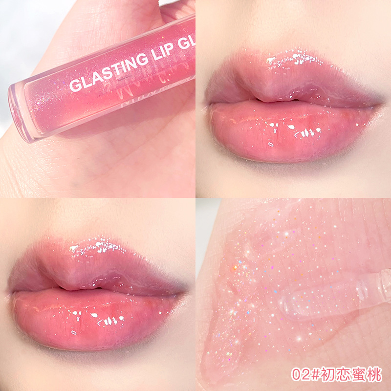 Mirror Water Lip Gloss Lip Glaze Lip Oil Glittering Slightly Glittering Lip Color for Male and Female Students Lip Honey Rich Water lipstick