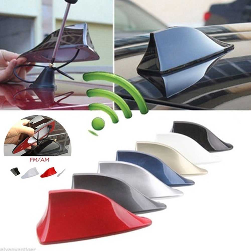 Universal Car Roof Shark Fin Decorative Aerial Antenna Cover Sticker Base Roof Carbon Fiber Style för BMW/Honda/Toyota