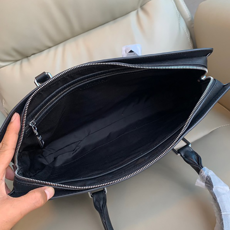 Laptop tas heren aktetas zwart lederen ontwerper handtas zakelijke aktetassen messenger tassen met naamplaatjes totes heren bagage computer handtassen 37 cm