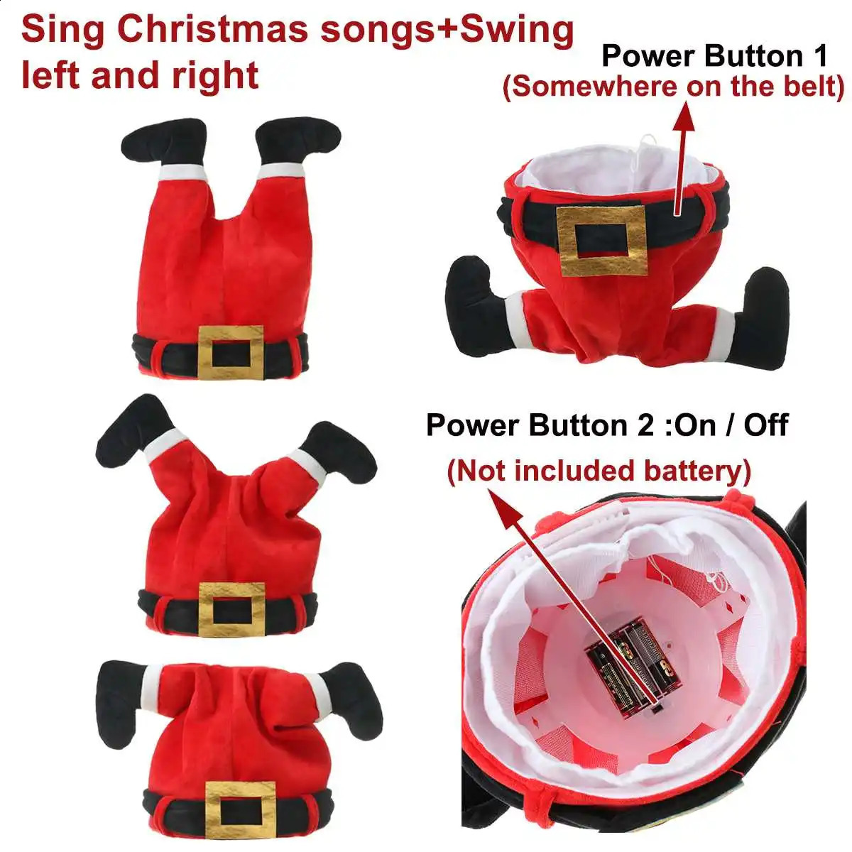 Bonnet Skull Caps Fun Spoof Prank Électrique Chapeau De Noël Cadeau Poupée Chanter Des Chansons Santa Pantalon Jouet Pour enfants Adultes En Stock 231118