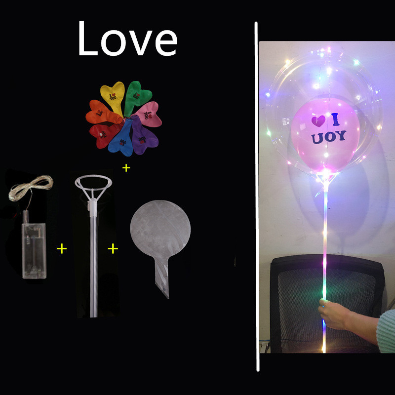 20 inch Luminous Bobo Balloon Transparent LED Light Up Balloons Flashing Balloons for Party Birthday Wedding Decoration