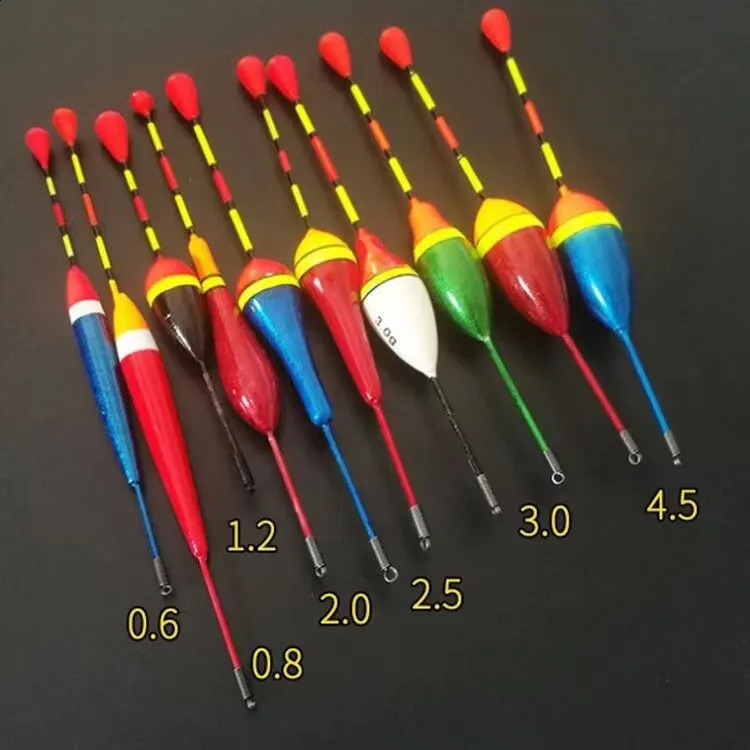 Accesorios de pesca 10 unids flotadores conjunto boya bobber light stick fluctúa tamaño de mezcla flotador de color para 231118