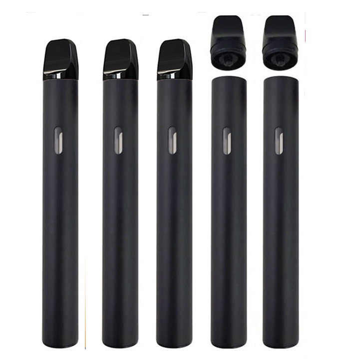 USA STOCK 2ml Vape Pen Disposable E-cigarette Pod Carts Thick Oil Empty Round Pens Rechargeable 350mah Battery Ceramic Coil Vaporizer Customized Logo D11 Black Pen