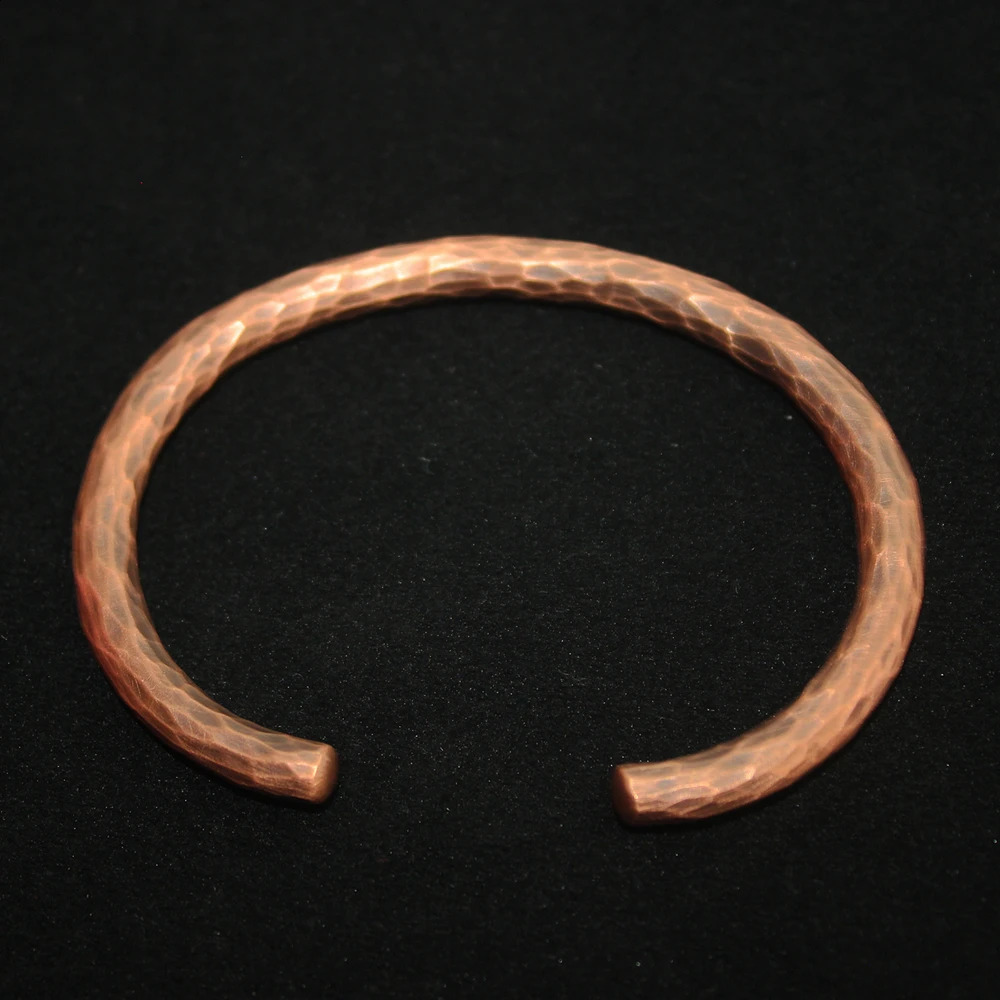 Bangle Hammered Antique Real Pure Copper Armband For Men Wrist Women Bangle Hand Craft Handgjorda smycken unisex gåva av fars mor 231118
