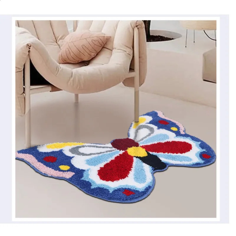 Tapis Style mexicain touffeté abeille papillon tapis irrégulier confortable chambre chaude moelleux doux absorbant antidérapant sol 50x80 231118