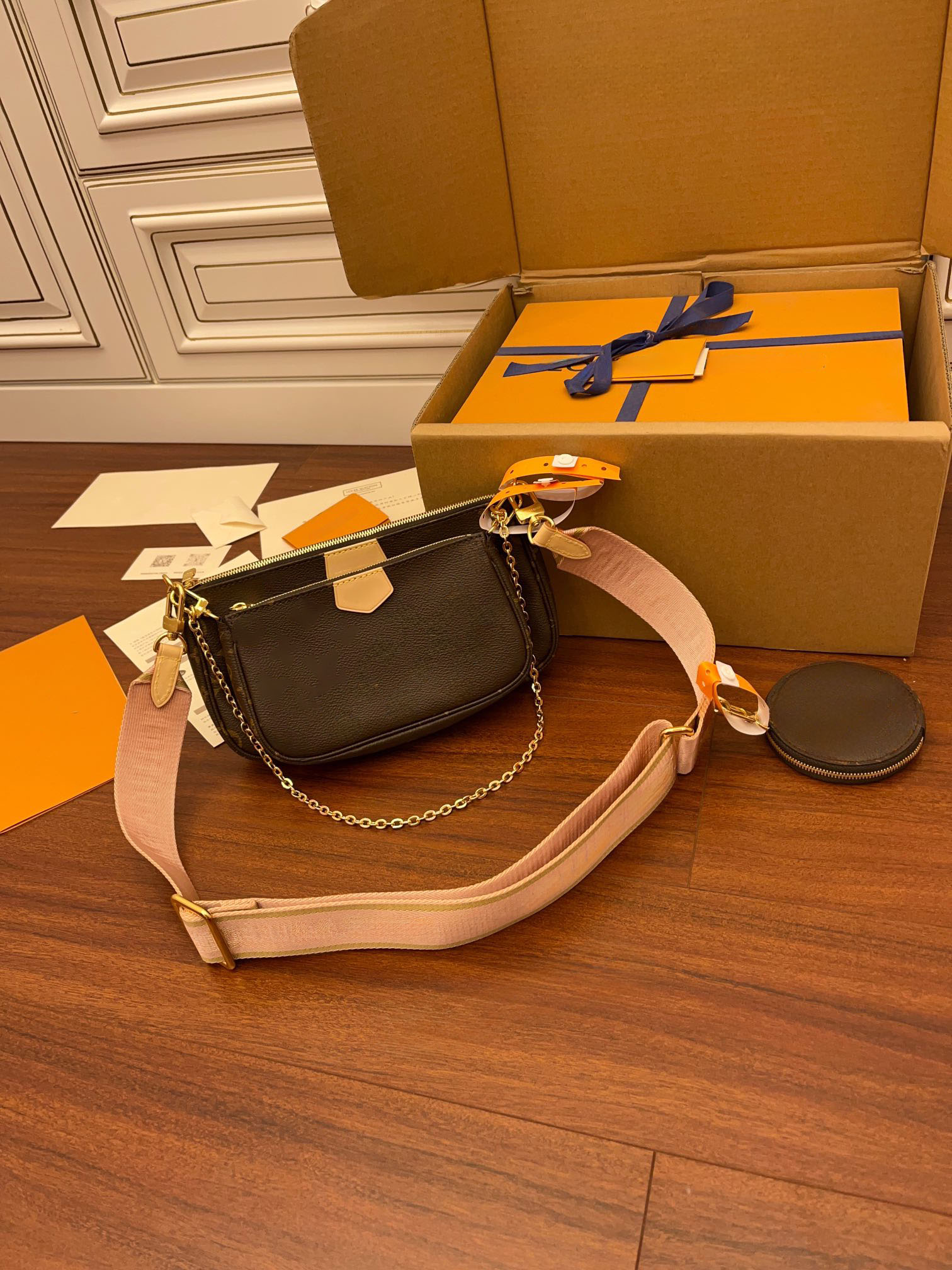 Klassisk 10a spegelkvalitet läder crossbody tote topp designer hobo väskor kvinnor lyx varumärke mode hink väska luston väskor med kvinnor 2-i-1 combo pack