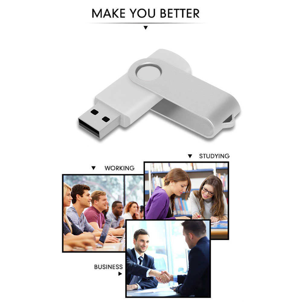 Cartes mémoire Clé USB Haute Vitesse USB 2.0 Flash Drive Bleu Pen Drive 64 Go U Stick 32 Go 16 Go 8 Go Pendrive Flash Disk pour Android Micro/PC avec adaptateur