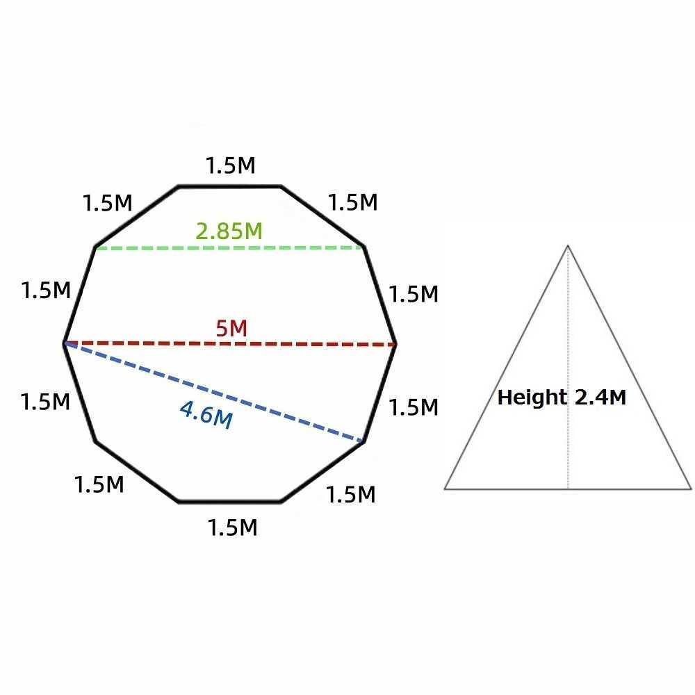 Tält och skyddsrum uppdaterade 5 m stora pyramidtält med snödjol med skorsten utomhusjacka tält camping vandringsmarker skydd teepee tipi