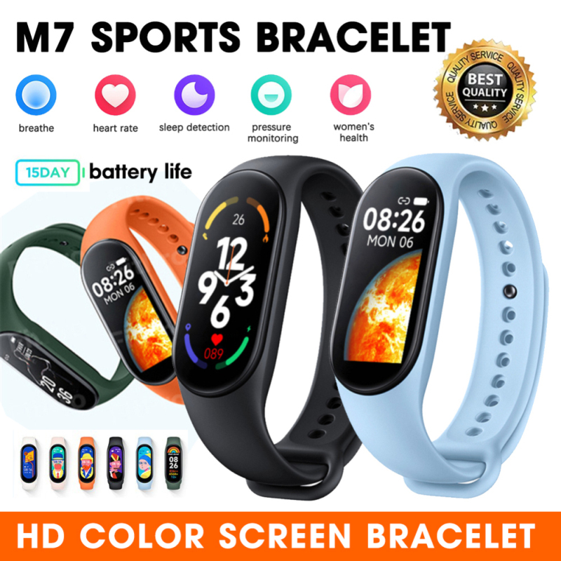 Smart Bracelet Freqüência cardíaca Moda Smartwatch Sport Pressão Relógios de Pressão Busca para Mi Band 7 Smart Watch Fitness Tracker