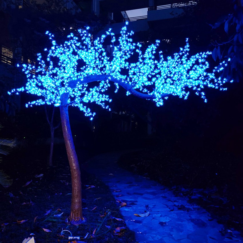 새로운 LED 인공 체리 꽃 나무 라이트 크리스마스 조명 LED 전구 2.2m 높이 110/220Vac 방수 야외 사용