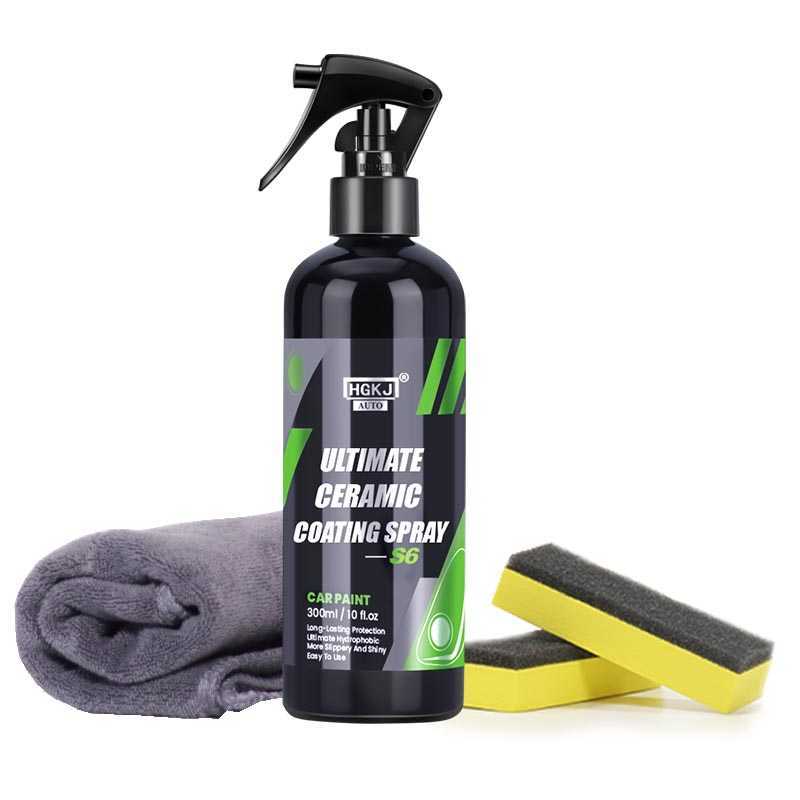 Revêtement céramique pour peinture automobile HGKJ S6, Spray de cire cristal, liquide Nano hydrophobe polymère oléophobe, Anti-pluie, soins de voiture