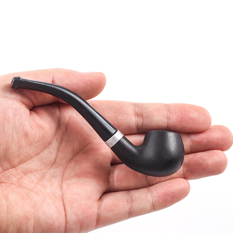 Smoking Pipes Mini Pipe Circulation Microporous Filter Black Portable Resin Pipe