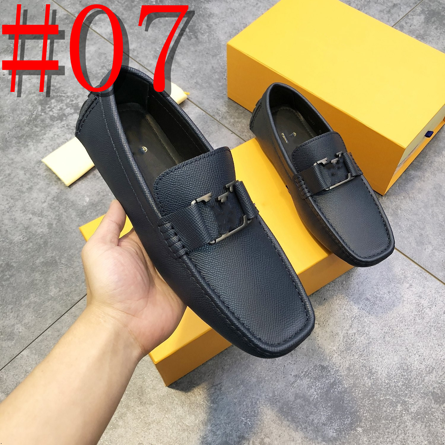 43Model Spring New Suede Casual Designer Men Loafers Shoes Fashion Slip on Loafers Male Leather Comfortable Flat Shoes Moccasins Classic Driving Shoes