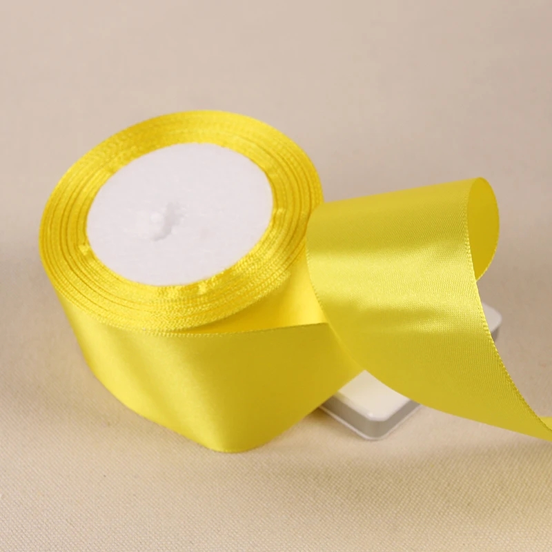 25 Yards/Roll Hochzeitsgeschenkverpackungsbänder Bug für DIY -Handwerk 50mm Polyester Satin Bänder Weihnachten Home Decor Accessoires Tape