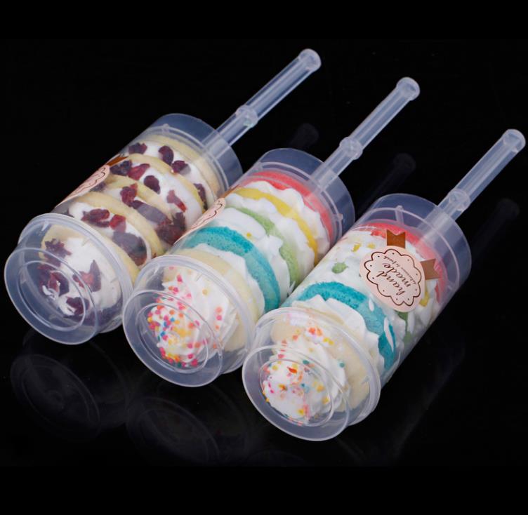 Push Up Pop Containers New Plastic Push-Up Pop Cake Containers Lids Shooters Wedding Birthday Party Decorations SN895