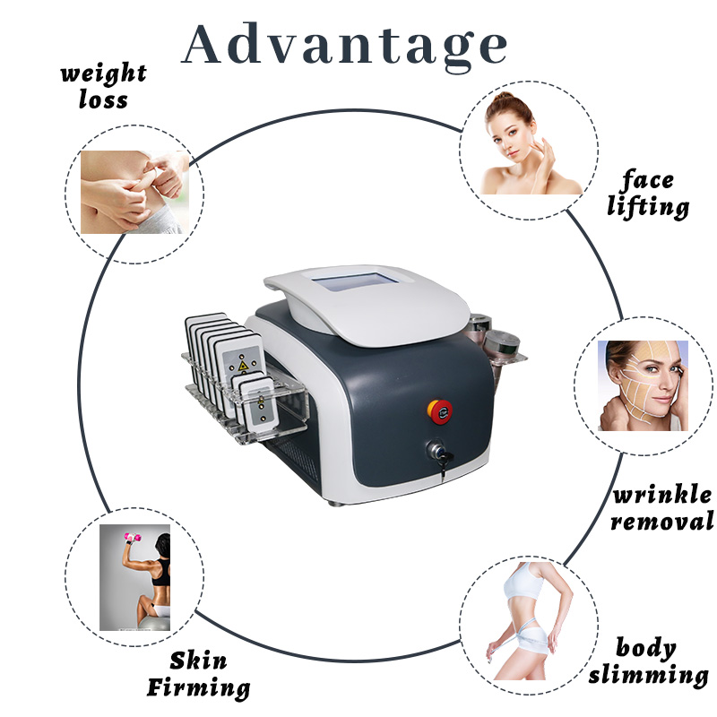 Multifunctional Slimming Machine 40k Cavitation Fat Massage Abdominal Cellulite Removal Rf Lymph Drainaged Portable Device