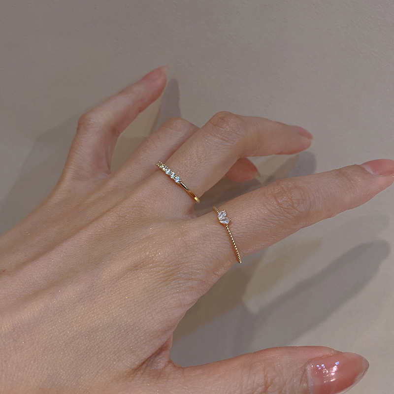 Ensemble de bagues en Zircon couleur or pour femmes et filles, bague torsadée de luxe minimaliste réglable, bijoux à la mode, cadeaux tendance