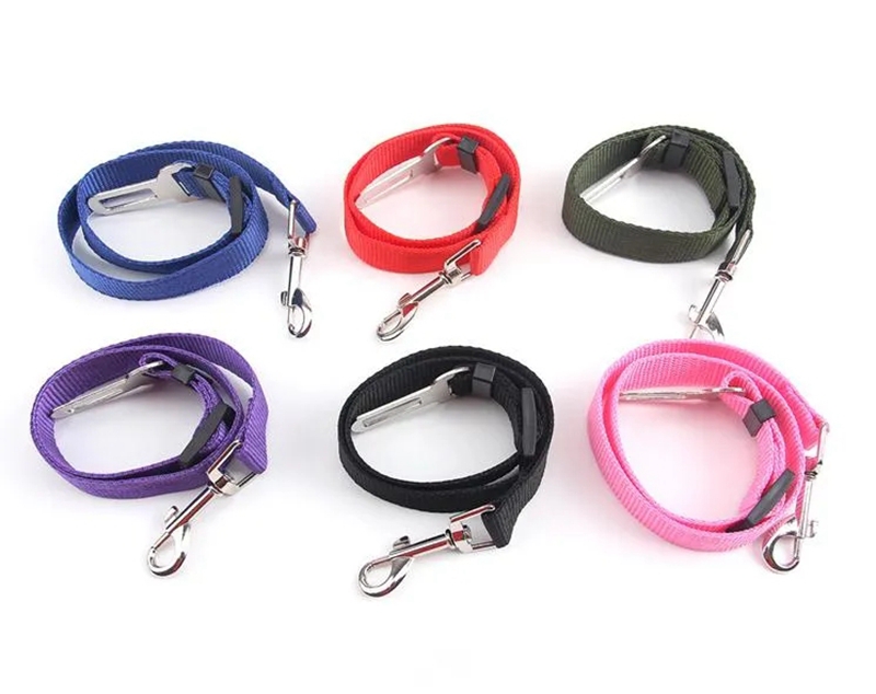 HOTS SALE 6 Färger Pug Dog Cat Dog Car Safety Belt Harness Justerbar PET PUPP PUP HOUND fordon Säkerhetsbälte Leash för hundar 500 st