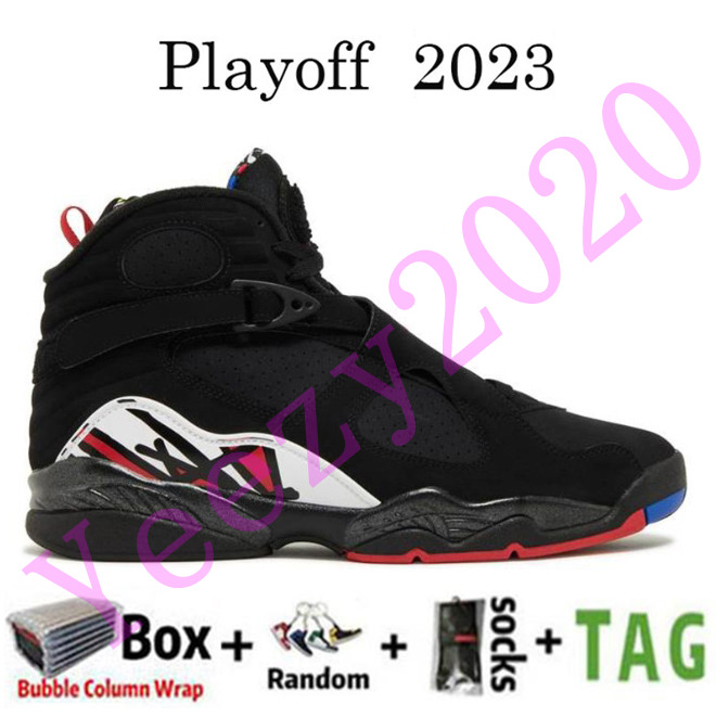 Avec Box 8 Chaussures de basket-ball pour hommes 8s Playoff Bred Aqua Chrome Noir Cool Gris Noir Samurai South Beach Take Flight Trophy Hommes Baskets Sport Baskets Taille 40-47