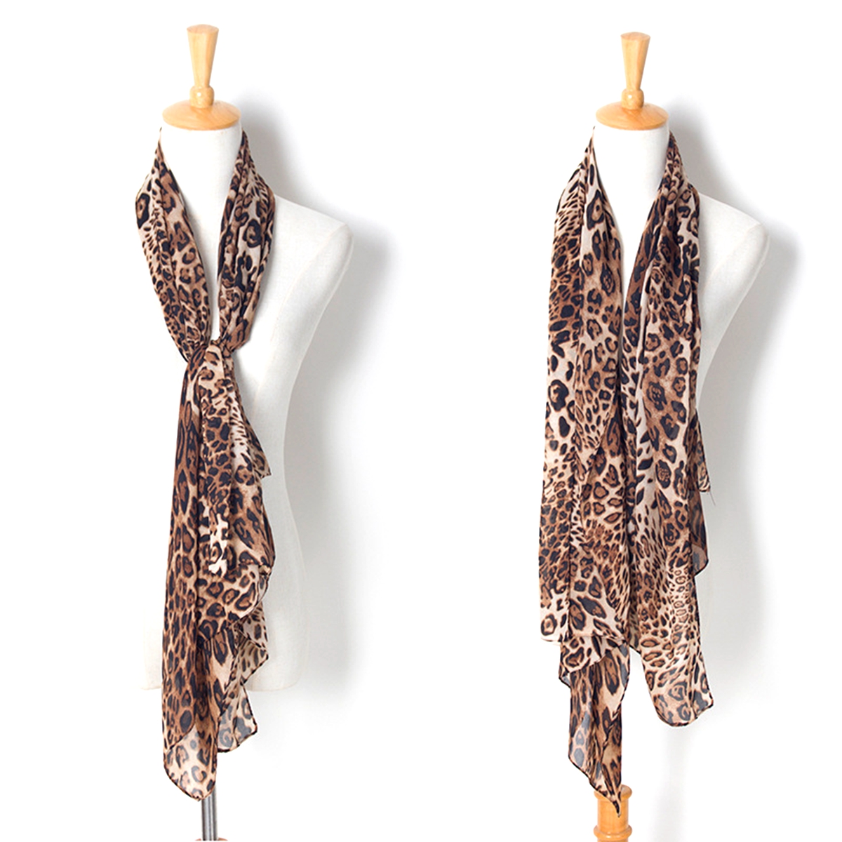 6st Pop Fashion Women Leopard Print Soft Shawl Muslin Scarf Wrap Long Balinese Yarn 