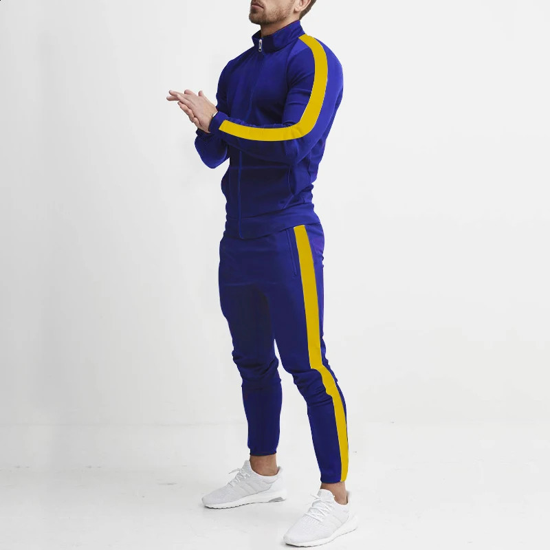 Men's Tracksuits 2023 Cross border European and American Spring Autumn Leisure Sports Set with Printing for Youth Standing Col 231118