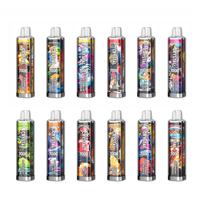 Original Vapme Crystal 7000 Puffs Disponible Vape Pen 14 ml Förfylld e -cigarett 0/2/3/5% NIC med 650 mAh laddningsbart batterimesh -spole puff 7000 Zooy Elfworld Bang