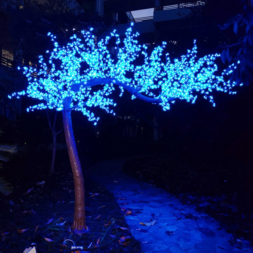 Ny LED Artificial Cherry Blossom Tree Light Christmas Light 2592 st LED -glödlampor 2,2 m höjd 110/220VAC Regntät utomhusanvändning