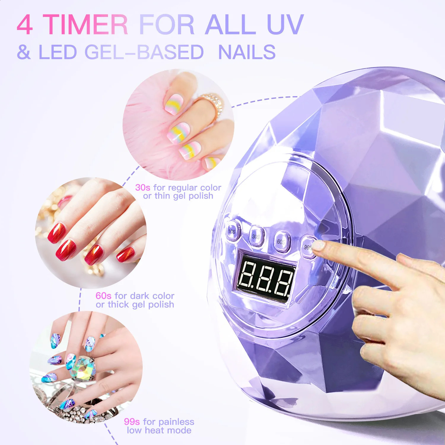 Sèche-ongles 86W Machine de séchage avec lampe de capteur intelligent de thérapie par la lumière LED pour la galvanoplastie de vernis à gel coloré 231118